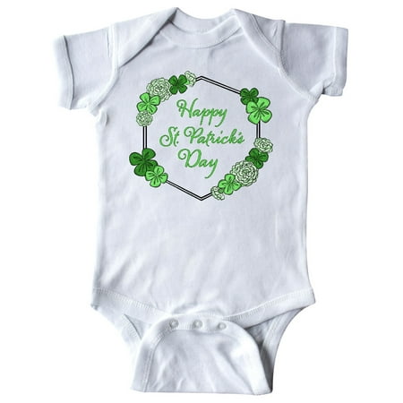 Inktastic Happy St. Patrick s Day Clovers Gift Baby Boy or Baby Girl Bodysuit