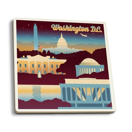 Lantern Press Ceramic Coaster Set Washington DC Retro Skyline Chromatic Series Cork Back Absorbent Unique Art
Lantern Press Ceramic Coaster Set Washington DC Retro Skyline Chromatic Series Cork Back Absorbent Unique Art