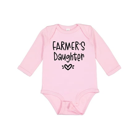 Inktastic Farmer s Daughter Heart Design Gift Baby Girl Long Sleeve Bodysuit