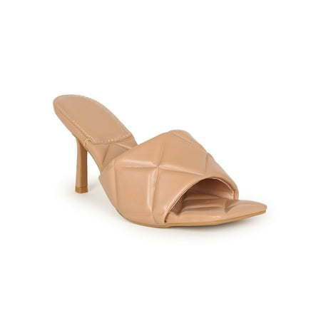 Women s Shoes Square Toe Padded Quilted Style Mule Heel 20626