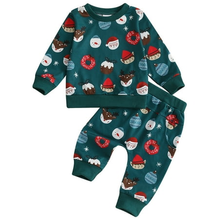 Toddler Baby Boys Fall Outfits Set Cute Christmas Print Long Sleeve Sweatshirt and Pants 2 Piece Clothes
Toddler Baby Boys Fall Outfits Set Cute Christmas Print Long Sleeve Sweatshirt and Pants 2 Piece Clothes