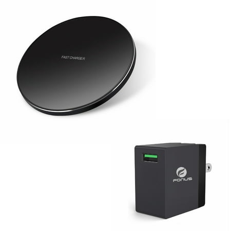 Ultra Slim Wireless Charger 7.5W and 10W Fast Charging Pad w 18W Adaptive Fast Home Wall Plug Travel USB Charger P8N for Samsung Galaxy S9, S8+ S8 S7 S6 Edge+ Edge, active S10e S10+ S10 5G