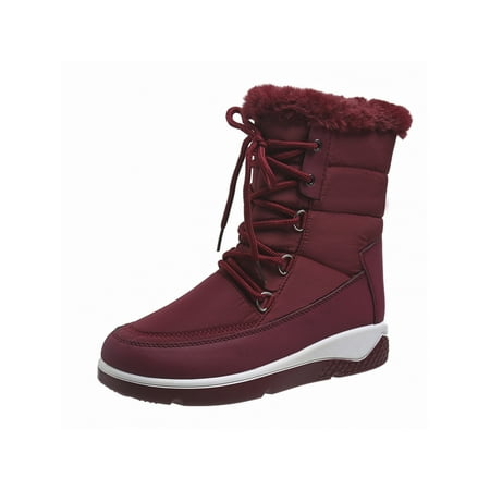 Avamo Womens Non Slip Mid Calf Boot Full Lined Winter Warm Shoes Work Round Toe Snow Boots Red 5
Avamo Womens Non Slip Mid Calf Boot Full Lined Winter Warm Shoes Work Round Toe Snow Boots Red 5