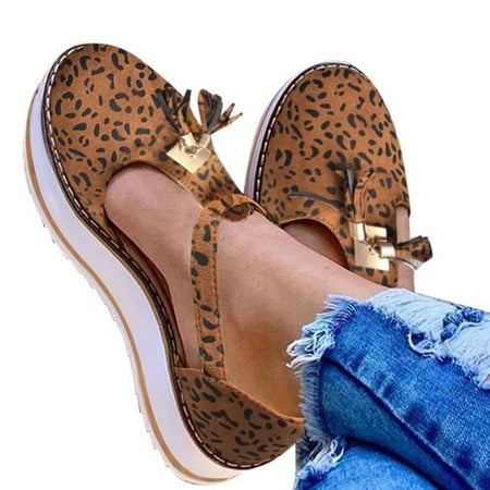 Ladies Shoes Tassel Round Toe Flat Pumps Thick Bottom Tassel Leopard Print Beach Casual Shoes
Ladies Shoes Tassel Round Toe Flat Pumps Thick Bottom Tassel Leopard Print Beach Casual Shoes