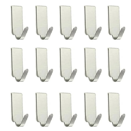 15Pack Stainless Steel Self Adhesive Holders Kitchen Bathroom Adhesive Hook for Hanging - Silver
15Pack Stainless Steel Self Adhesive Holders Kitchen Bathroom Adhesive Hook for Hanging - Silver
