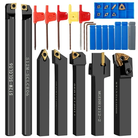 NKTIER 21Pcs Lathe Turning Tool Professional Carbide Turning Tool Holder Set Sturdy Metal Lathe Tools Holder with Wrench Turning Inserts for Turning Cutting Lathe
NKTIER 21Pcs Lathe Turning Tool Professional Carbide Turning Tool Holder Set Sturdy Metal Lathe Tools Holder with Wrench Turning Inserts for Turning Cutting Lathe