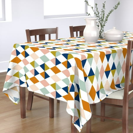 Cotton Sateen Tablecloth 90 Square - White Pastel Navy Diamonds Triangles Blush Mod Geo Print Custom Table Linens by Spoonflower
Cotton Sateen Tablecloth 90 Square - White Pastel Navy Diamonds Triangles Blush Mod Geo Print Custom Table Linens by Spoonflower