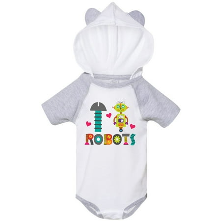 Inktastic Robotics I Heart Robots Gift Baby Boy or Baby Girl Bodysuit