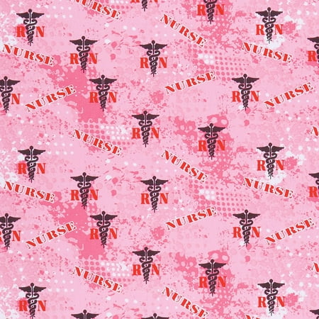 Sykel Enterprises Nurse - RN Logo Pink Yardage