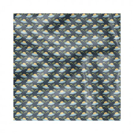 Daisy Napkins Set of 4, Blossoming Spring Daisies on Dark Blue Background Abstract Meadow Theme Illustration, Silky Satin Fabric for Brunch Dinner Buffet Party, by Ambesonne