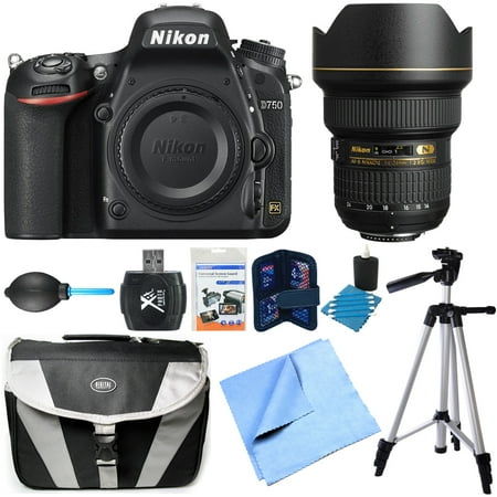 Nikon D750 DSLR 24.3MP HD 1080p FX-Format Camera Body 14-24mm NIKKOR Lens Bundle includes D750 DSLR Camera Body, 14-24mm NIKKOR Lens, Compact Bag, 59-Inch Tripod, Card Wallet, Dust Blower, Card Reade Nikon D750 DSLR 24.3MP HD 1080p FX-Format Camera Body 14-24mm NIKKOR Lens Bundle includes D750 DSLR Camera Body, 14-24mm NIKKOR Lens, Compact Bag, 59-Inch Tripod, Card Wallet, Dust Blower, Card Reade