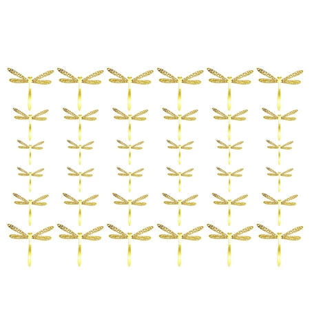 36pcs Household Dragonfly Wall Decor Exquisite Dragonfly Adornment Paper Craft