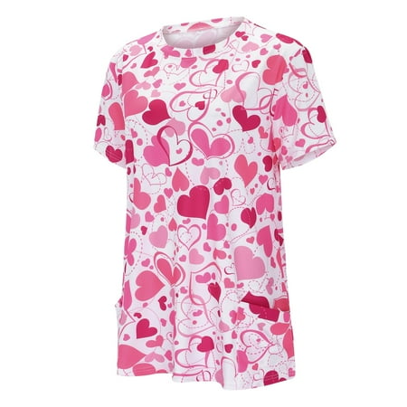 Heart Printed Working Uniform Fashion Short Sleeve Day Tops Valentine s Shirt Blouse Working Print O Women Neck Women s Blouse Scrubs Uniform Nurses
Heart Printed Working Uniform Fashion Short Sleeve Day Tops Valentine s Shirt Blouse Working Print O Women Neck Women s Blouse Scrubs Uniform Nurses