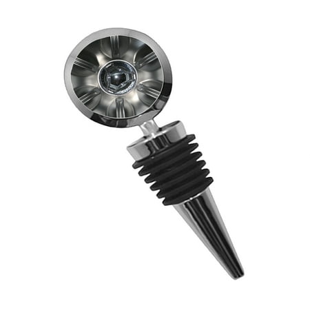 KuzmarK Round Wine Bottle Stopper - Steel Cycle