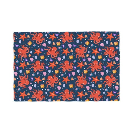 Placemats Set of 4 Sea Animals Heat Resistant Non - Slip Place mats Waterproof table mat for Kitchen Dining-6片装
Placemats Set of 4 Sea Animals Heat Resistant Non - Slip Place mats Waterproof table mat for Kitchen Dining-6片装