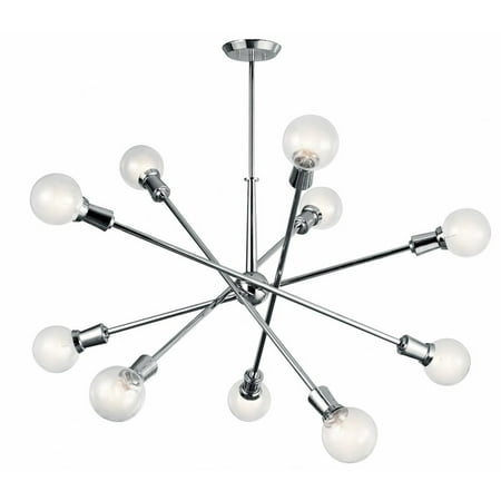 Modern Farmhouse Ten Light Chandelier Chrome Bailey Street Home 147-Bel-2279083
