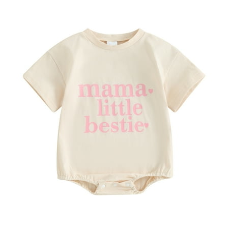 Caitzr Baby Girls Summer Casual Romper Infant Short Sleeve Letter Print Crewneck Romper
Caitzr Baby Girls Summer Casual Romper Infant Short Sleeve Letter Print Crewneck Romper
