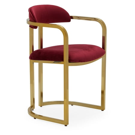 MoDRN Glam Marni Metal Base Dining Chair, Multiple Colors