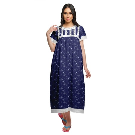 Moomaya Printed Cotton Sailor Collar Sleepwear For Ladies Button Down Nightdress
Moomaya Printed Cotton Sailor Collar Sleepwear For Ladies Button Down Nightdress