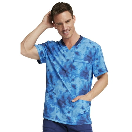 Dickies Dynamix Men Scrubs Top Rib Knit V-Neck DK607