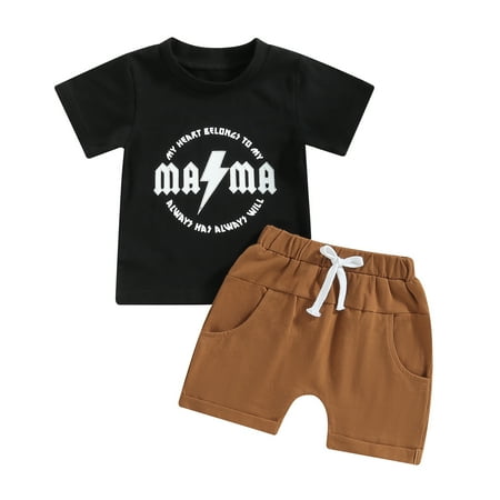 Kids Boys Girls Clothes Short Sleeve Round Neck Letters Print Tops Solid Color Short Drawstring Shorts Trousers Casual Outfits 0-3T
Kids Boys Girls Clothes Short Sleeve Round Neck Letters Print Tops Solid Color Short Drawstring Shorts Trousers Casual Outfits 0-3T