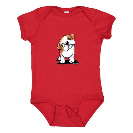 Inktastic KiniArt Bulldog Puppy Gift Baby Boy or Baby Girl Bodysuit