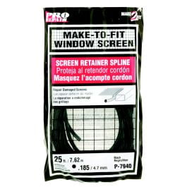 2PC Prime Line Prime Line P7940 18185C Make To Fit Screen Spline.185 Black 25 Foot