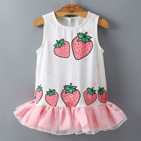 WHLBF Baby Girl Dress Toddler Kids Strawberry Print Patchwork Tulle Ruffled Sundress Dress Pink 90(90)
WHLBF Baby Girl Dress Toddler Kids Strawberry Print Patchwork Tulle Ruffled Sundress Dress Pink 90(90)