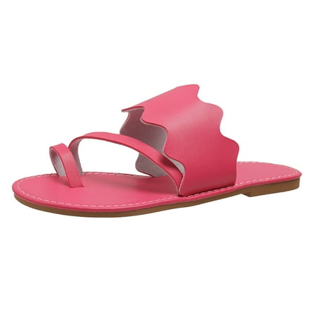 BSDHBS Womens Slippers Summer Ladies Fashion Summer Solid Color Leather Topped Flat Bottom Beach Slippers Pink Size 39
BSDHBS Womens Slippers Summer Ladies Fashion Summer Solid Color Leather Topped Flat Bottom Beach Slippers Pink Size 39