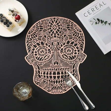 Skull Placemat PVC Bronzing Hollow Waterproof Coaster Halloween Theme Table Mat Anti-ironing Mat
Skull Placemat PVC Bronzing Hollow Waterproof Coaster Halloween Theme Table Mat Anti-ironing Mat