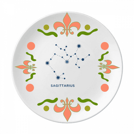 

Sagittarius Constellation Sign Zodiac Flower Ceramics Plate Tableware Dinner Dish