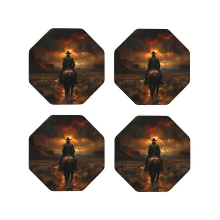 Drink Coasters Set of 4 Western Rainy Desert Cowboy Leather Coasters for Coffee Table Protector Heat Resistant Cute Coasters for Home Decor Housewarming Gifts Bar Kitchen 4 Inch Octagon
Drink Coasters Set of 4 Western Rainy Desert Cowboy Leather Coasters for Coffee Table Protector Heat Resistant Cute Coasters for Home Decor Housewarming Gifts Bar Kitchen 4 Inch Octagon