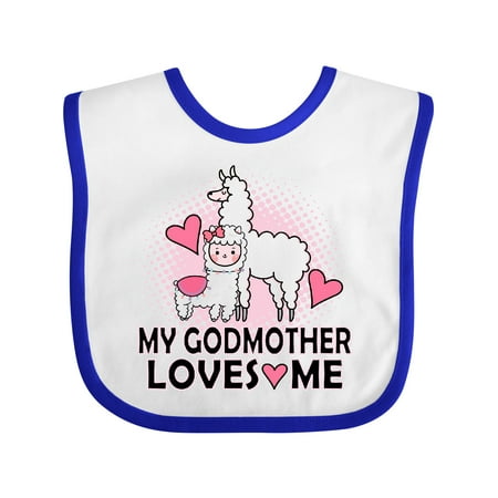 Inktastic My Godmother Loves Me Llama Gift Baby Girl Bib