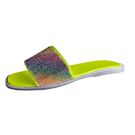 SEMIMAY Summer Slippers On Shoes Toe Outdoor Rainbow Flat Women s Slip Round Women s slipper Green
SEMIMAY Summer Slippers On Shoes Toe Outdoor Rainbow Flat Women s Slip Round Women s slipper Green