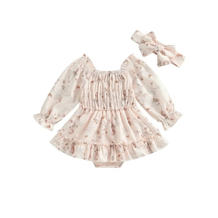 Caoirhny Baby Girl 2Pcs Fall Outfits Long Sleeve Floral Romper Dress with Headband Set Infant Clothes
Caoirhny Baby Girl 2Pcs Fall Outfits Long Sleeve Floral Romper Dress with Headband Set Infant Clothes