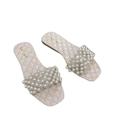 huanledash Sandals Beads Rhinestone Women Flat Square Head Slippers for Dating
huanledash Sandals Beads Rhinestone Women Flat Square Head Slippers for Dating