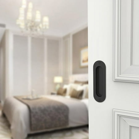 Sliding Barn Door Handle Pull And Flush Gate Hardware Kit Set Matte Black