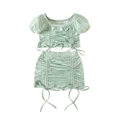 TheFound Toddler Baby Girls Summer Clothes Solid Color Elastic Drawstring Crop Tops Mini Skirt Outfits
TheFound Toddler Baby Girls Summer Clothes Solid Color Elastic Drawstring Crop Tops Mini Skirt Outfits