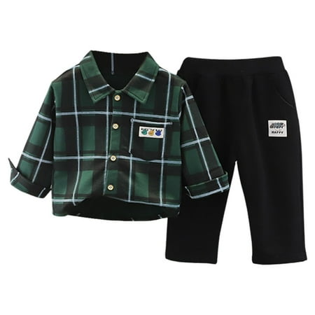 Infant Boys Casual Outfit Sets Boys Clothes Autumn Shirt Plaid Shirt Long Sleeve Trousers Two Piece Soft Kids Clothes Cute Children s Suit Green 4-5 Years
Infant Boys Casual Outfit Sets Boys Clothes Autumn Shirt Plaid Shirt Long Sleeve Trousers Two Piece Soft Kids Clothes Cute Children s Suit Green 4-5 Years