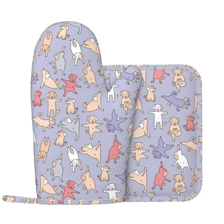 Oven Mitts and Pot Holders Sets - Cute colorful Dog cartoon Heat Resistant Silicone Oven Gloves (Left Glove) with Non-Slip Silicone Surface and hot pads for kitchen Baking Cooking
Oven Mitts and Pot Holders Sets - Cute colorful Dog cartoon Heat Resistant Silicone Oven Gloves (Left Glove) with Non-Slip Silicone Surface and hot pads for kitchen Baking Cooking