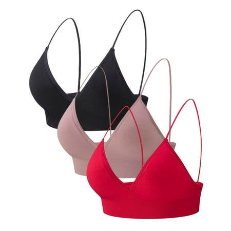 Bralette for Women Spaghetti Strap Triangle V Neck A-B Cups Bra Padded Wire Free -3Pack
Bralette for Women Spaghetti Strap Triangle V Neck A-B Cups Bra Padded Wire Free -3Pack