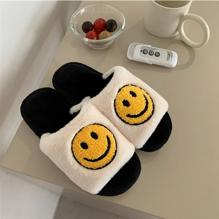 CoCopeanut Winter New Kawaii Cartoon Ladies House Fur Slippers Open-Toe Bedroom Cute Smiley Pattern Home Women Fluffy Slippers Slides
CoCopeanut Winter New Kawaii Cartoon Ladies House Fur Slippers Open-Toe Bedroom Cute Smiley Pattern Home Women Fluffy Slippers Slides