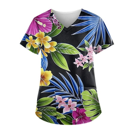 Knosfe Women s Summer Short Sleeve Pockets Scrub Top Plus Size V Neck Casual Tree Print Workwear M
Knosfe Women s Summer Short Sleeve Pockets Scrub Top Plus Size V Neck Casual Tree Print Workwear M