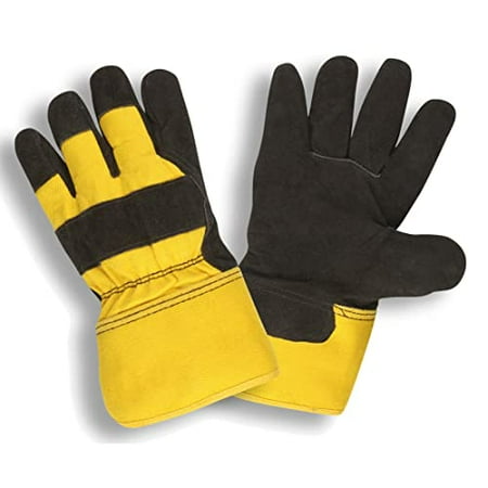 12-Pack of Cordova 7410L Black Split Leather Palm Work Gloves Yellow Canvas Back Rubberized Safety Cuff Pile Lined Large
12-Pack of Cordova 7410L Black Split Leather Palm Work Gloves Yellow Canvas Back Rubberized Safety Cuff Pile Lined Large