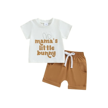 Qtinghua Infant Toddler Baby Boys Easter Outfits Letter Print Short Sleeve T-Shirt and Elastic Shorts Summer Clothes White 12-18 Months
Qtinghua Infant Toddler Baby Boys Easter Outfits Letter Print Short Sleeve T-Shirt and Elastic Shorts Summer Clothes White 12-18 Months