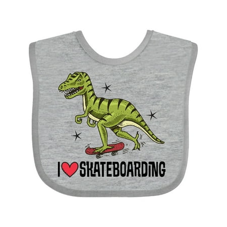 Inktastic Skateboarding Dinosaur Gift Baby Boy or Baby Girl Bib