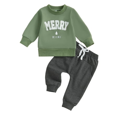 Binshrliy Infant Girl Boy Christmas Outfits Clothes 6M 12M 18M 24M 3T Baby Girl Boy Long Sleeve Letter Sweatshirt + Elastic Long Pants 2Pcs Christmas-themed Clothing Costume for Toddler
Binshrliy Infant Girl Boy Christmas Outfits Clothes 6M 12M 18M 24M 3T Baby Girl Boy Long Sleeve Letter Sweatshirt + Elastic Long Pants 2Pcs Christmas-themed Clothing Costume for Toddler