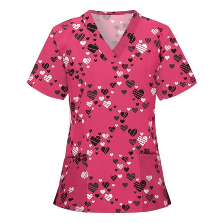 EINCcm Women Scrub Tops Print Scrub Tops Women Short Sleeve V-neck Tops Working Uniform Blouse Red XXXL
EINCcm Women Scrub Tops Print Scrub Tops Women Short Sleeve V-neck Tops Working Uniform Blouse Red XXXL
