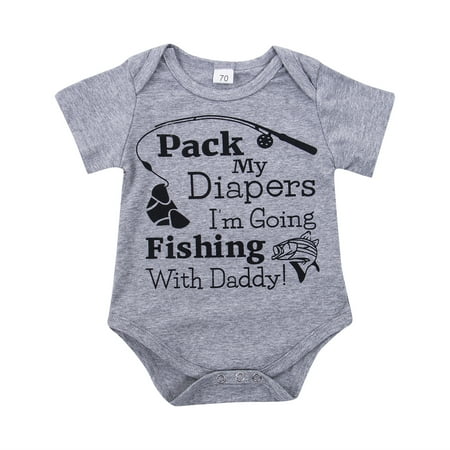 Fanvereka 0-24M Baby s Printed One-piece Short Sleeve Bodysuit for Summer