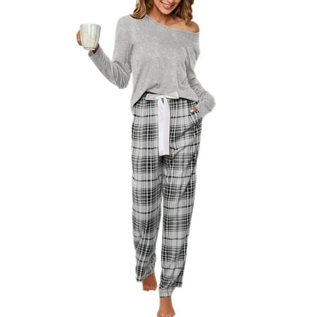 Glonme Crew Neck Pajamas Sets for Women Lace Up Fall Sleepwear Baggy Tops And Pants Lounge Set Grey 5XL
Glonme Crew Neck Pajamas Sets for Women Lace Up Fall Sleepwear Baggy Tops And Pants Lounge Set Grey 5XL